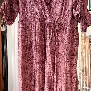 Torrid Mauve Textured Long Sleeve Dress